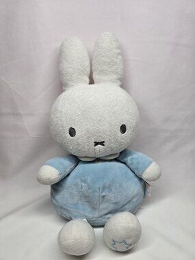 Miffy Baby Rabbit Plush Toy With Blue Outfit- 13" Soft Cuddly Bunny